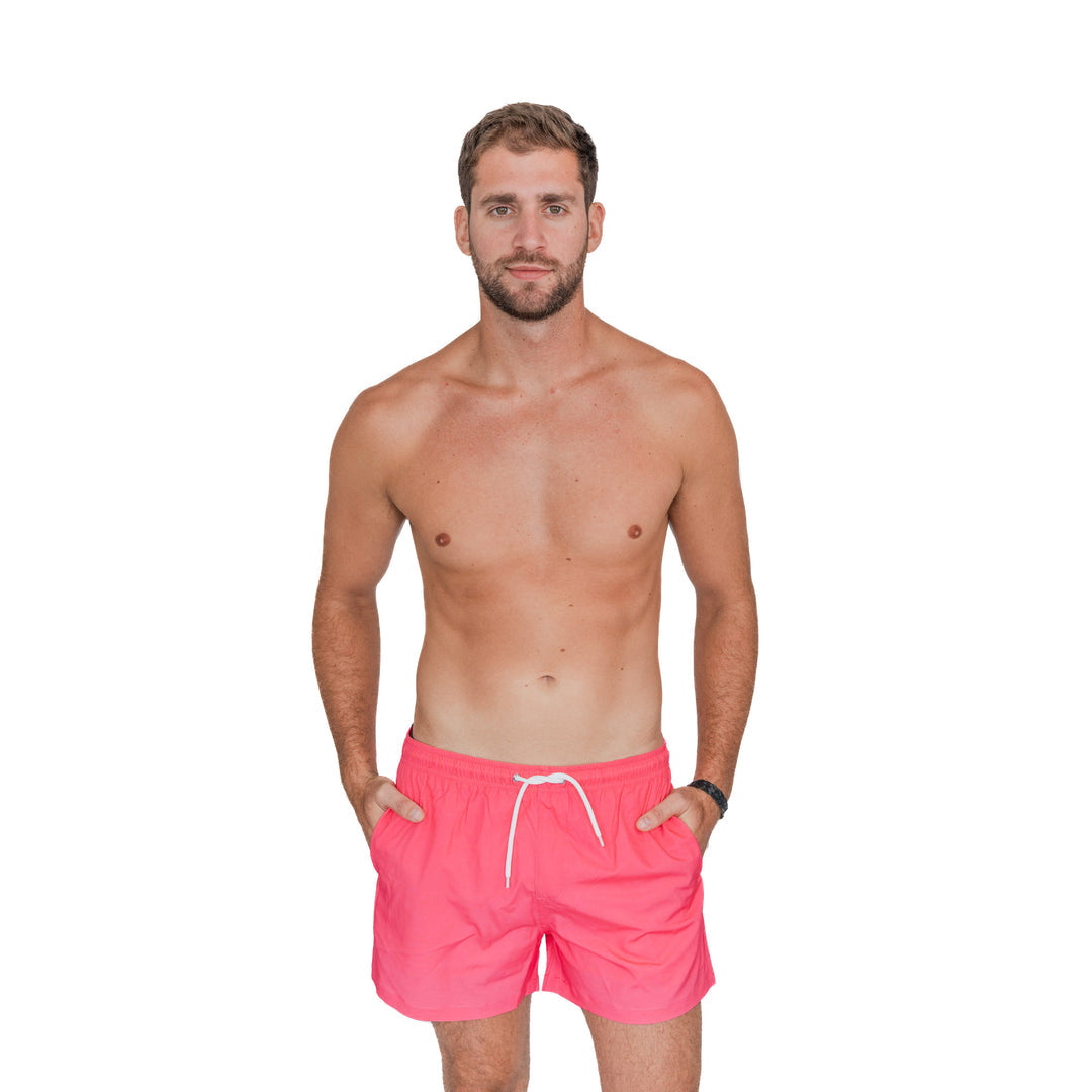 Original Swim Shorts with Compression Liner - Pink Retro