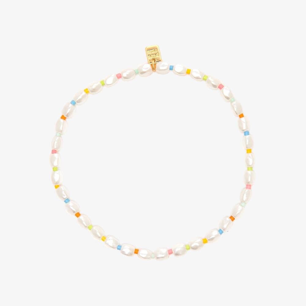 Stretch Anklet - Rainbow Reef Pearl