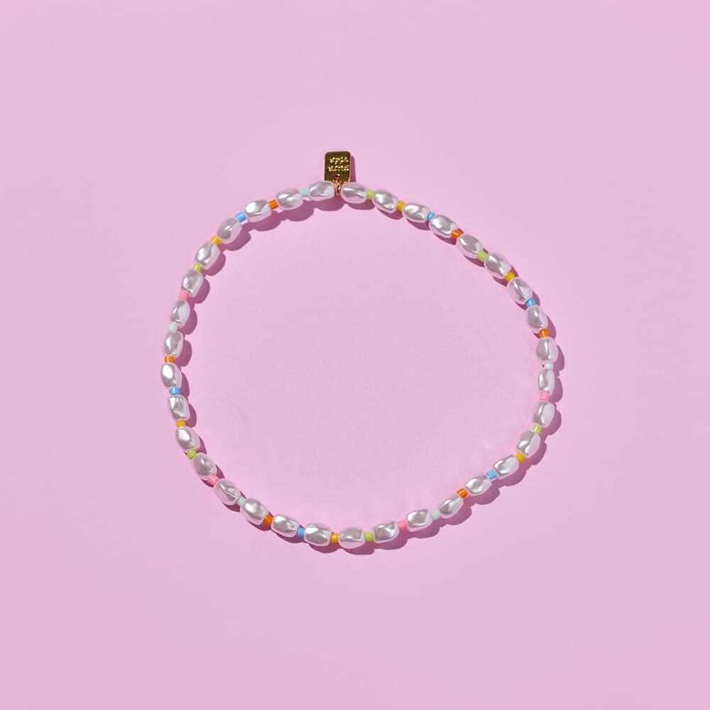 Stretch Anklet - Rainbow Reef Pearl