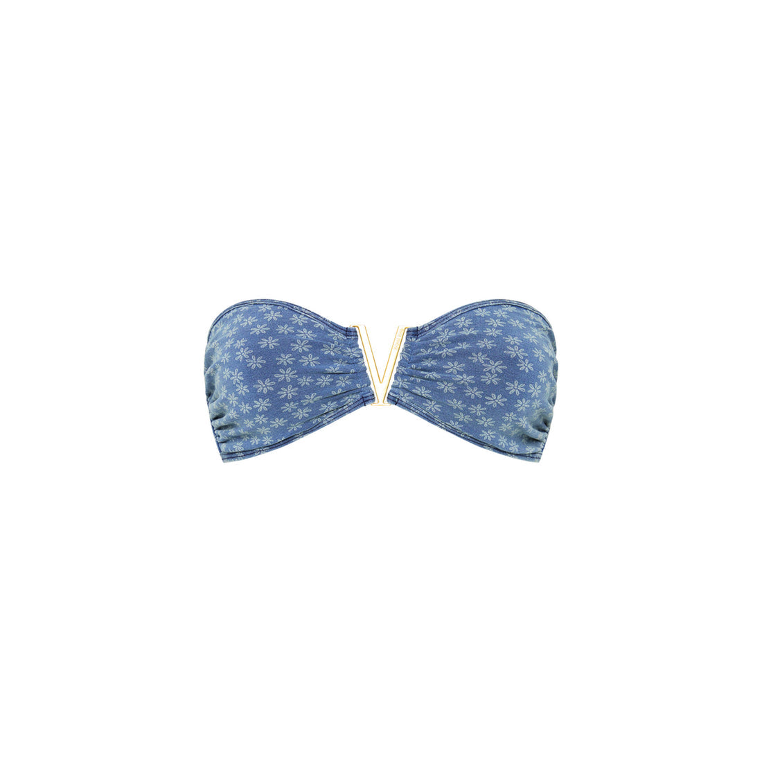 Mega V-Bandeau Top - Daisy Denim