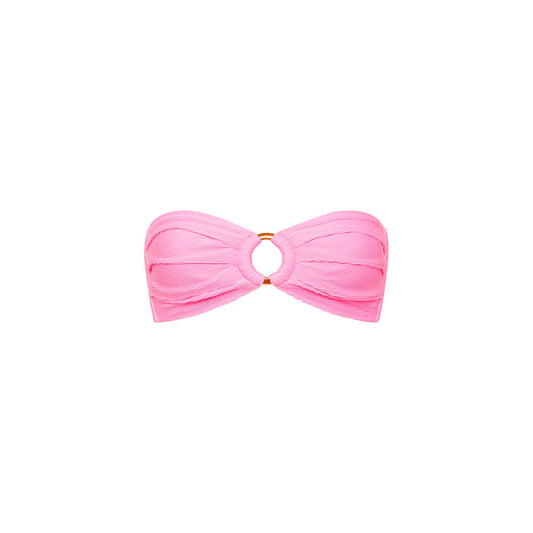 Strapless Bandeau Top - Taffy Pink Ribbed