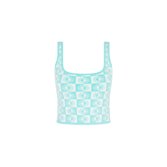 Knit Square Neck Tank Top - Sun Spell