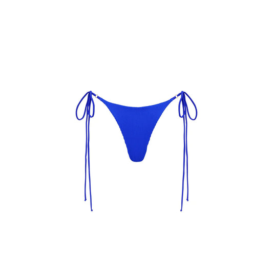 Thong Tie Side Bottom - Ocean Blue Ribbed