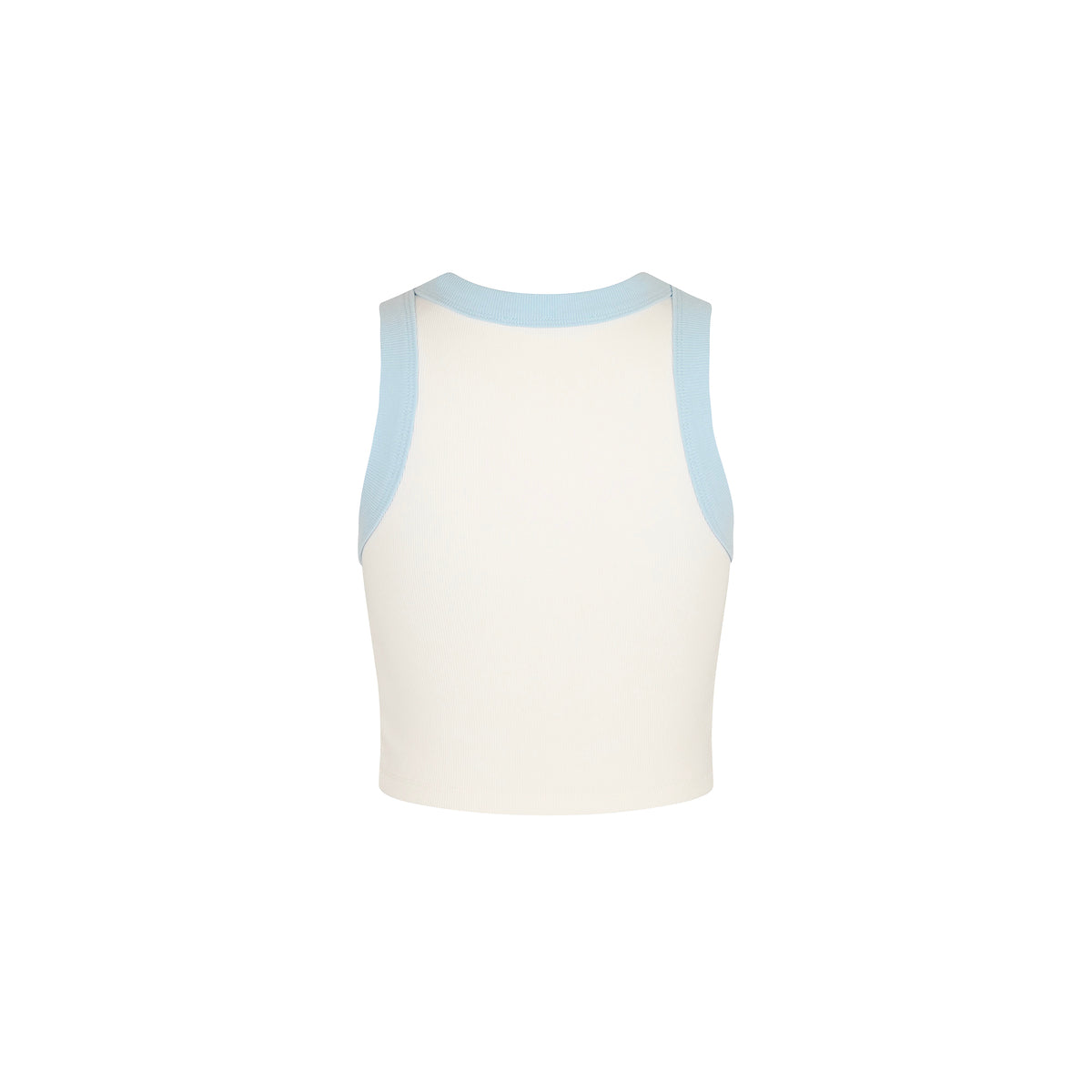 Embroidered Bind Crop Tank - Tropic Blues