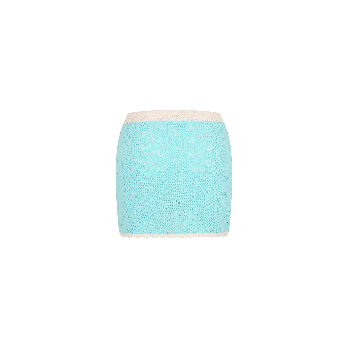 Drawstring Knit Mini Skirt - Pretty Blue