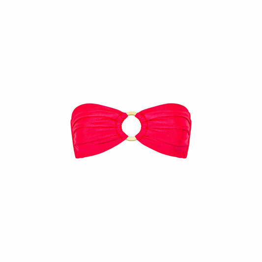 Strapless Bandeau Top - Neon Rose Shimmer
