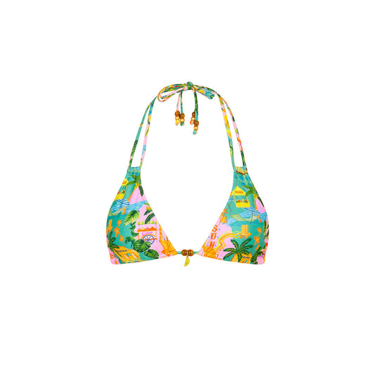 Halter Bralette Top - Sunlit Spritz Shimmer