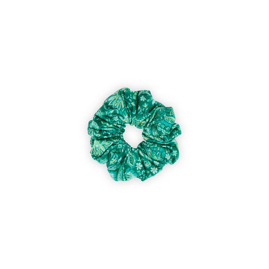 Hair Scrunchie - Emerald Aura Glimmer