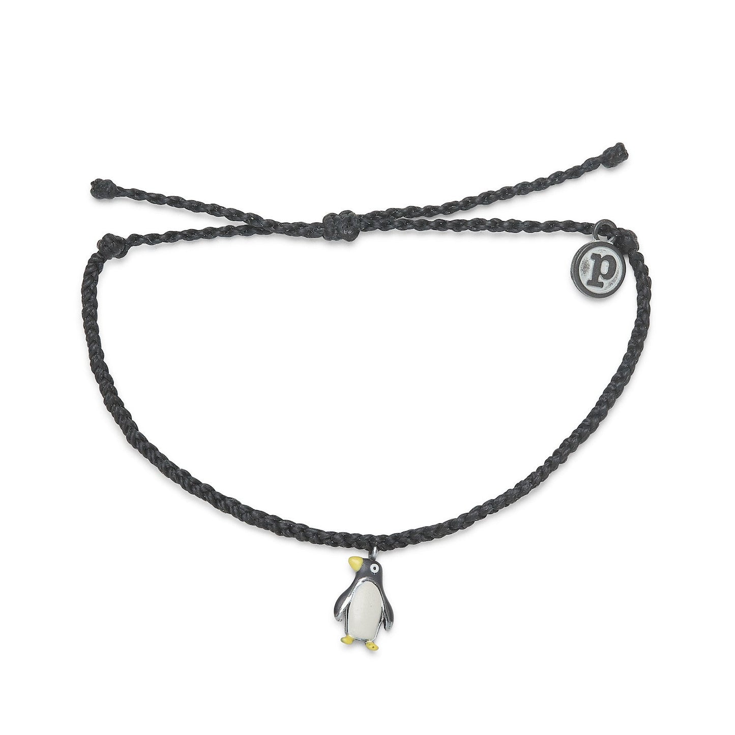 Charity Charm Bracelet - Penguin - Silver - Black
