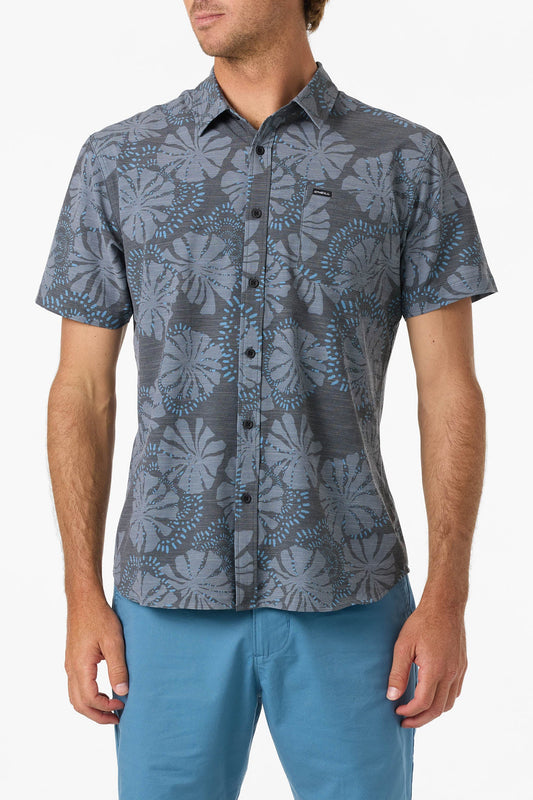 UPF Slub Standard Short Sleeve Button-Down Shirt - Black 2