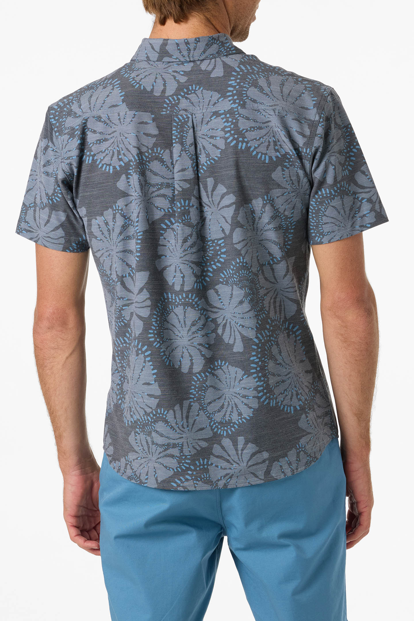 UPF Slub Standard Short Sleeve Button-Down Shirt - Black 2