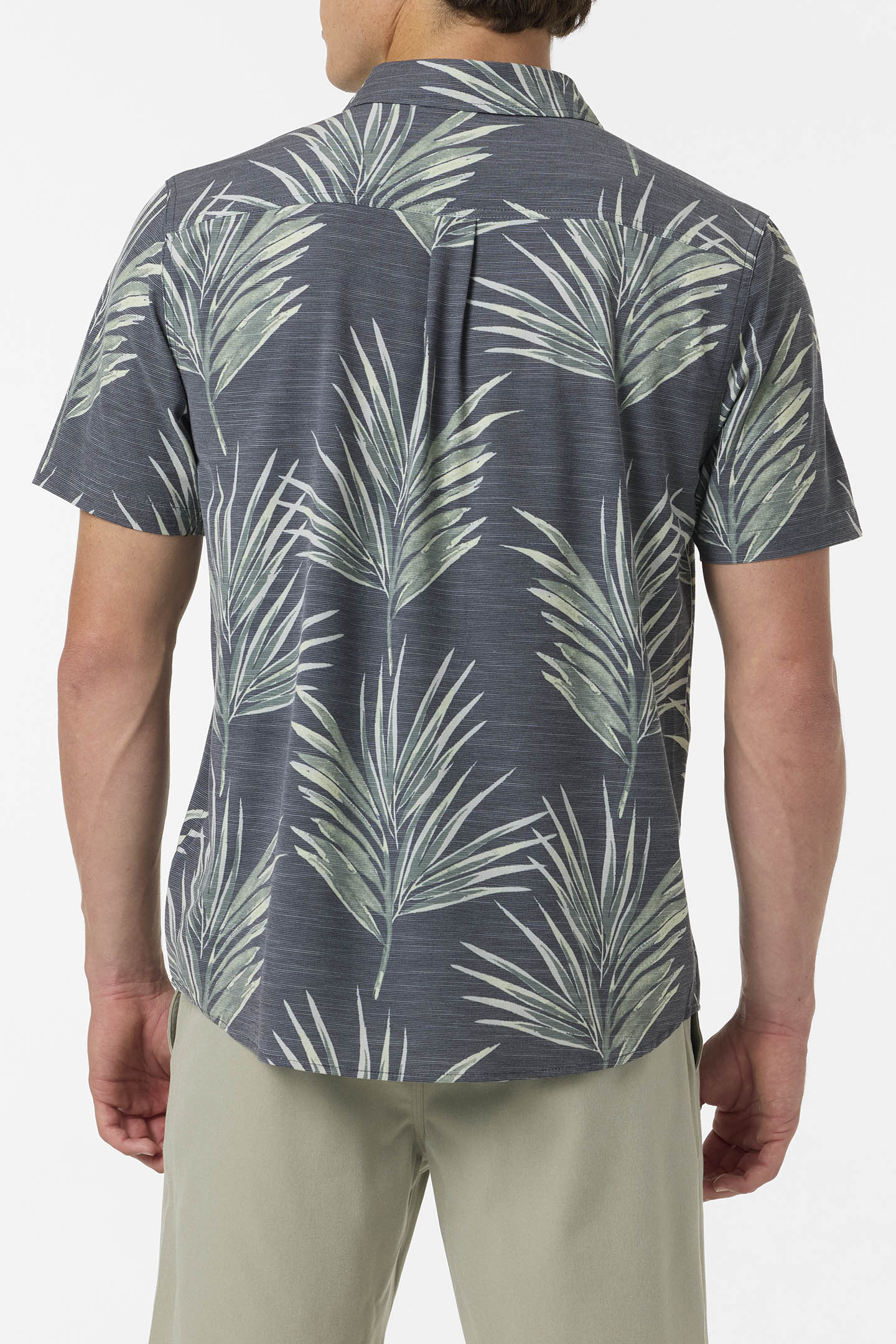 UPF Slub Relaxed Short Sleeve Button-Down Shirt - Black 2