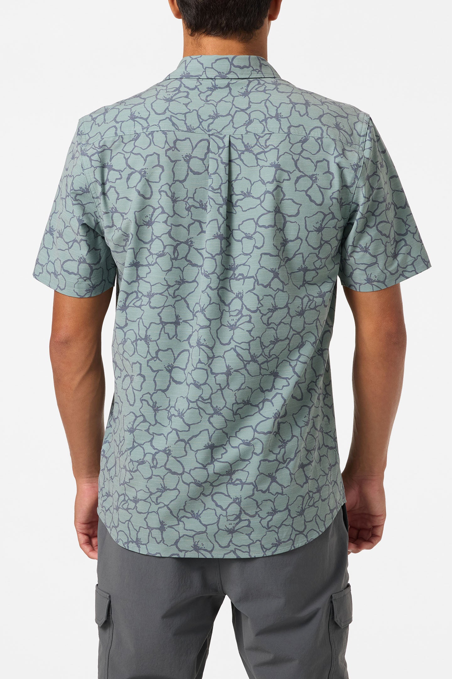 UPF Slub Relaxed Short Sleeve Button-Down Shirt - Dark Shadow