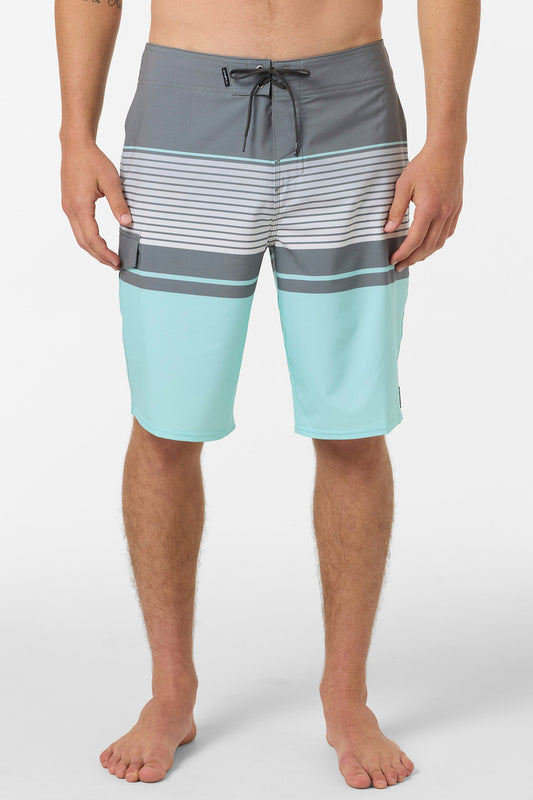 Lennox Stripe 21" Board Shorts - Gargoyle