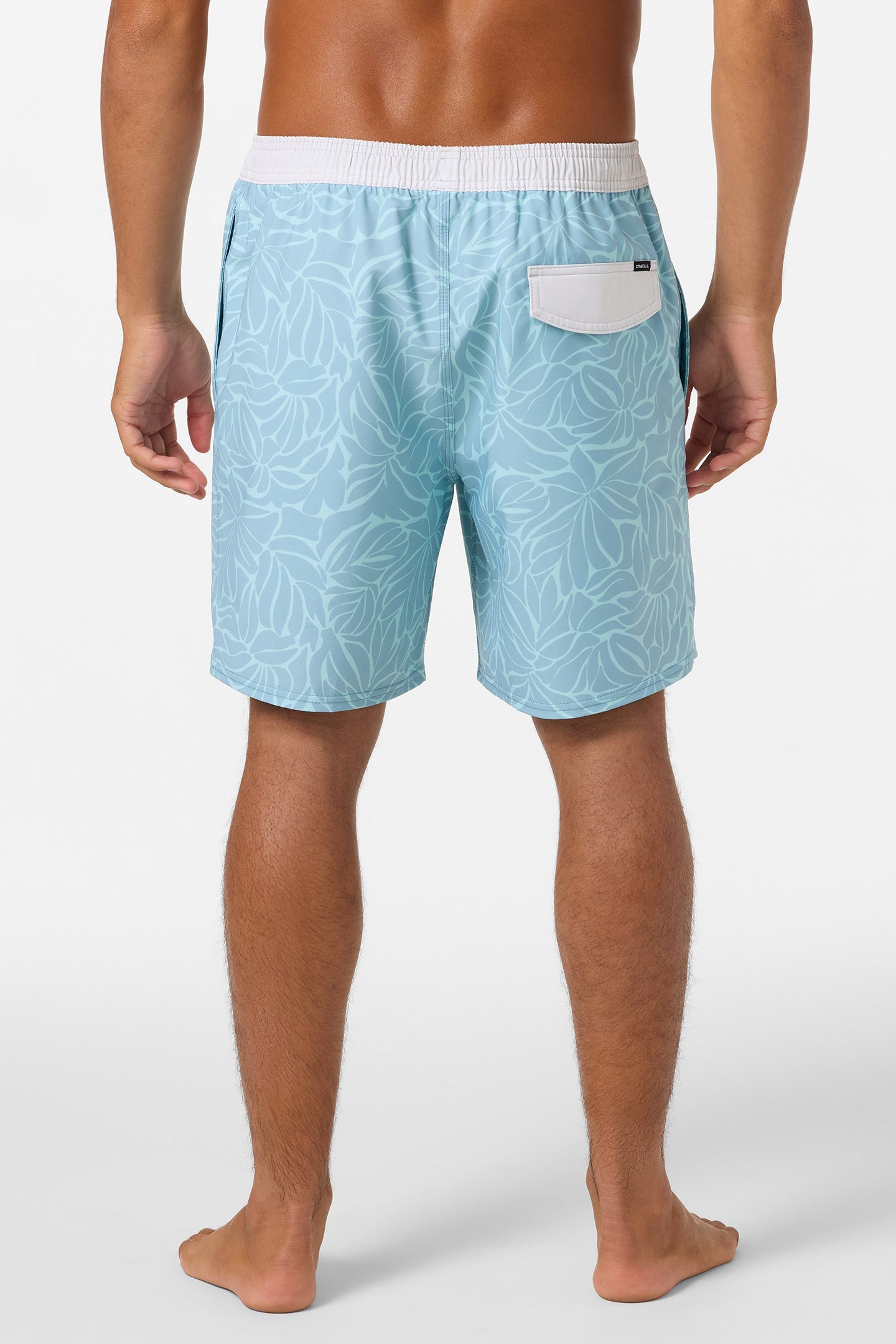 Hermosa 17" Elastic Waist Swim Shorts with Compression Liner - Stone Blue