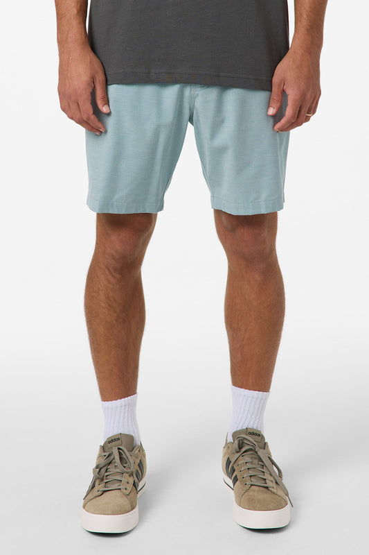Reserve Light Check 18" Elastic Waist Hybrid Shorts - Stone Blue