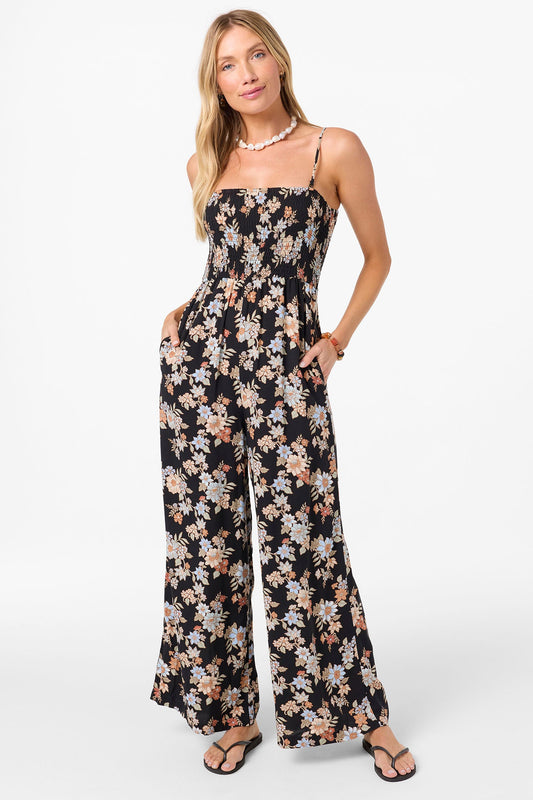 Aiyana Bali Floral Jumpsuit - Black