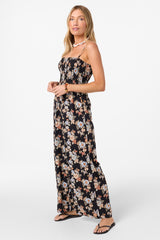 Aiyana Bali Floral Jumpsuit - Black