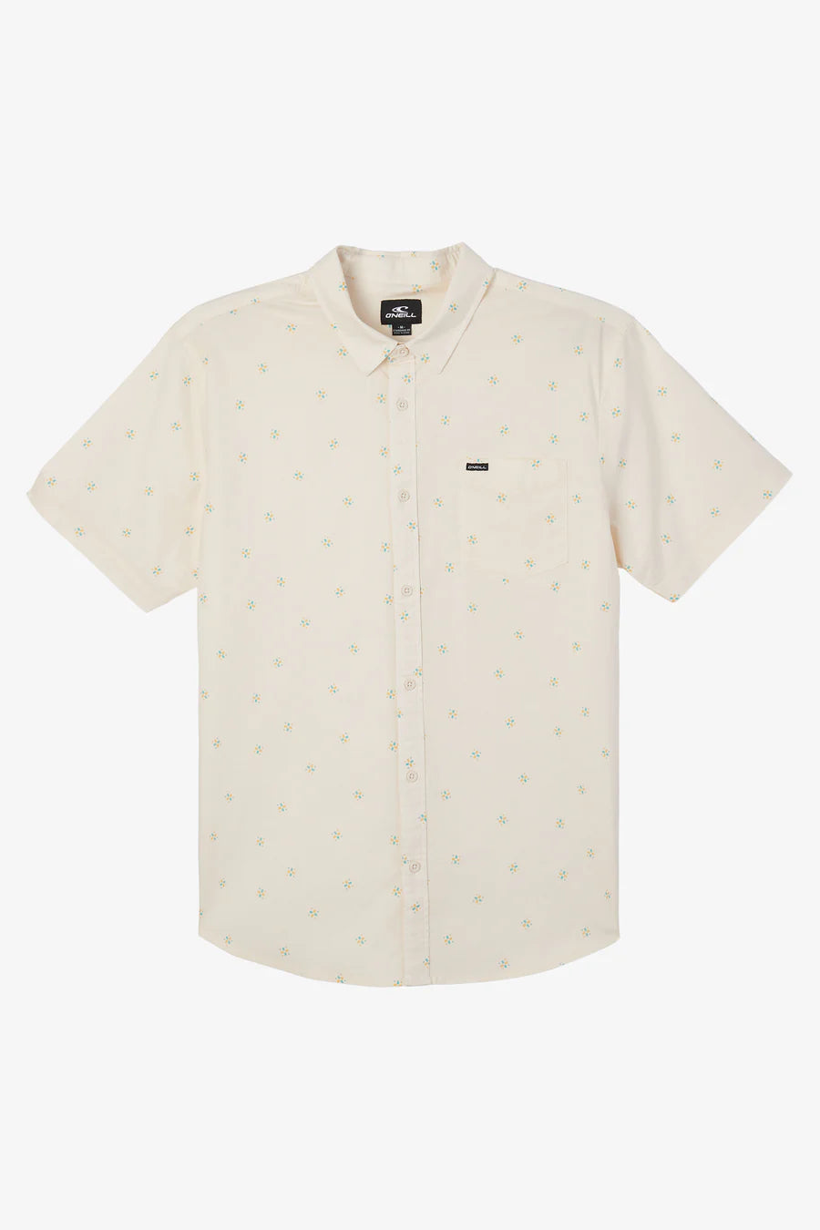 Quiver Stretch Modern Short Sleeve Button-Down Shirt - Cream