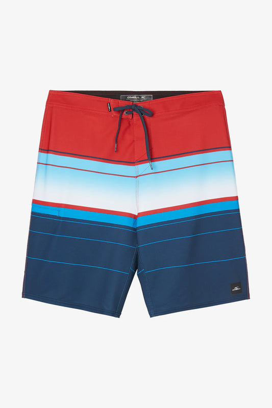 Hyperfreak Heat Stripe 21" Board Shorts - Red/White/Blue