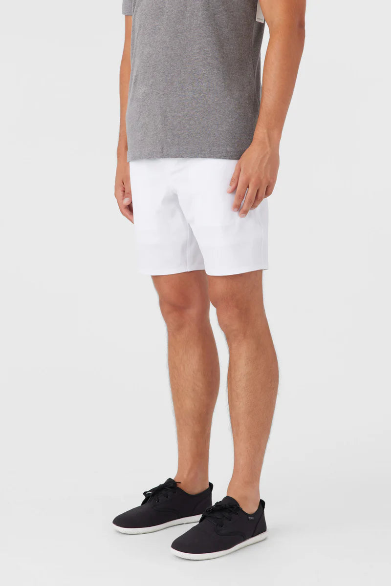 Reserve 18" Elastic Waist Hybrid Shorts - White