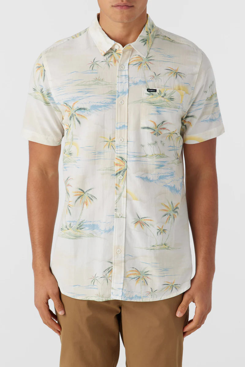 Oasis Eco Modern Short Sleeve Button-Down Shirt - Cream