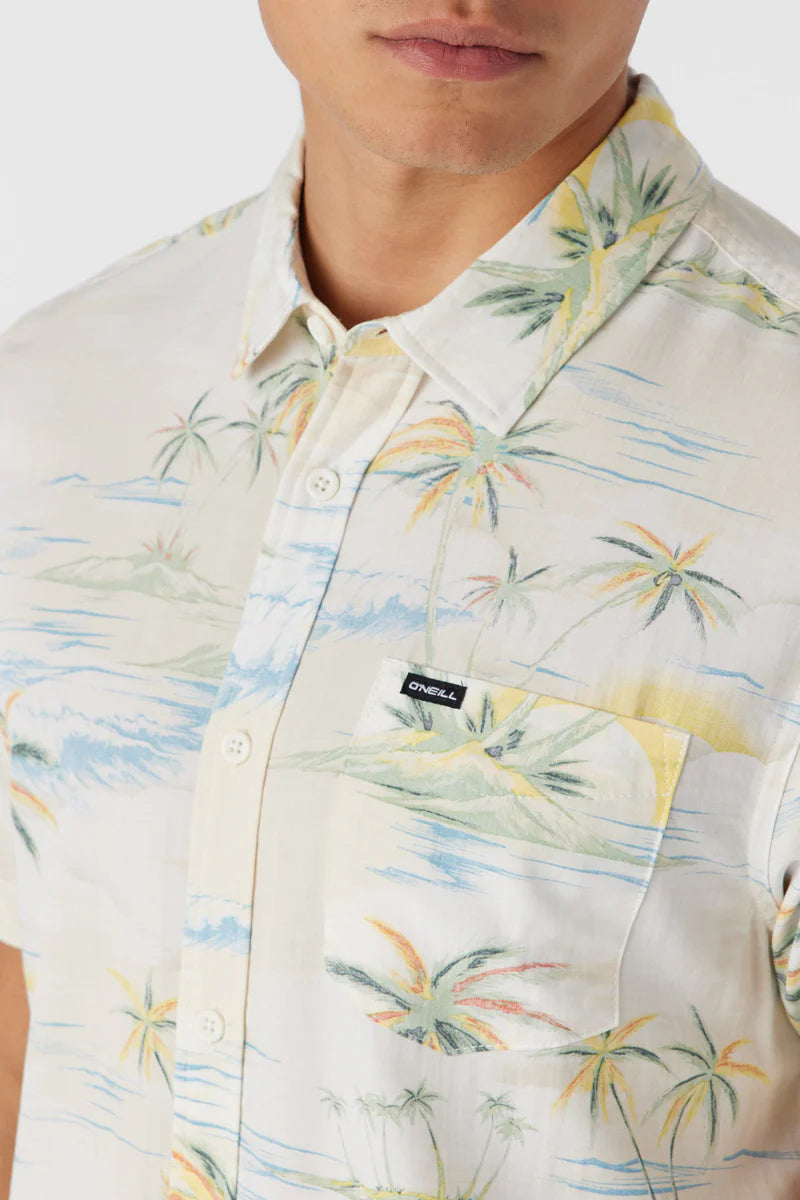Oasis Eco Modern Short Sleeve Button-Down Shirt - Cream