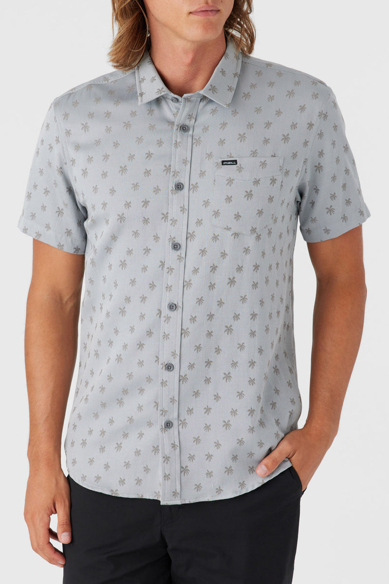 Quiver Stretch Dobby Standard Short Sleeve Button-Down Shirt - Fog