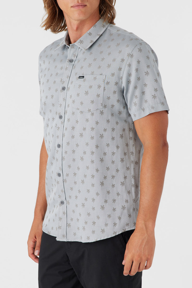 Quiver Stretch Dobby Standard Short Sleeve Button-Down Shirt - Fog