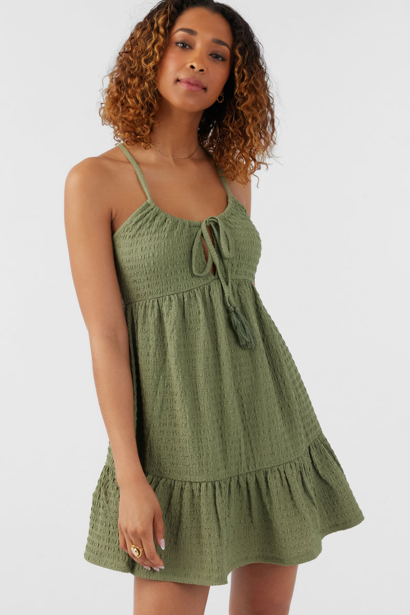 Saige Mini Dress - Oil Green