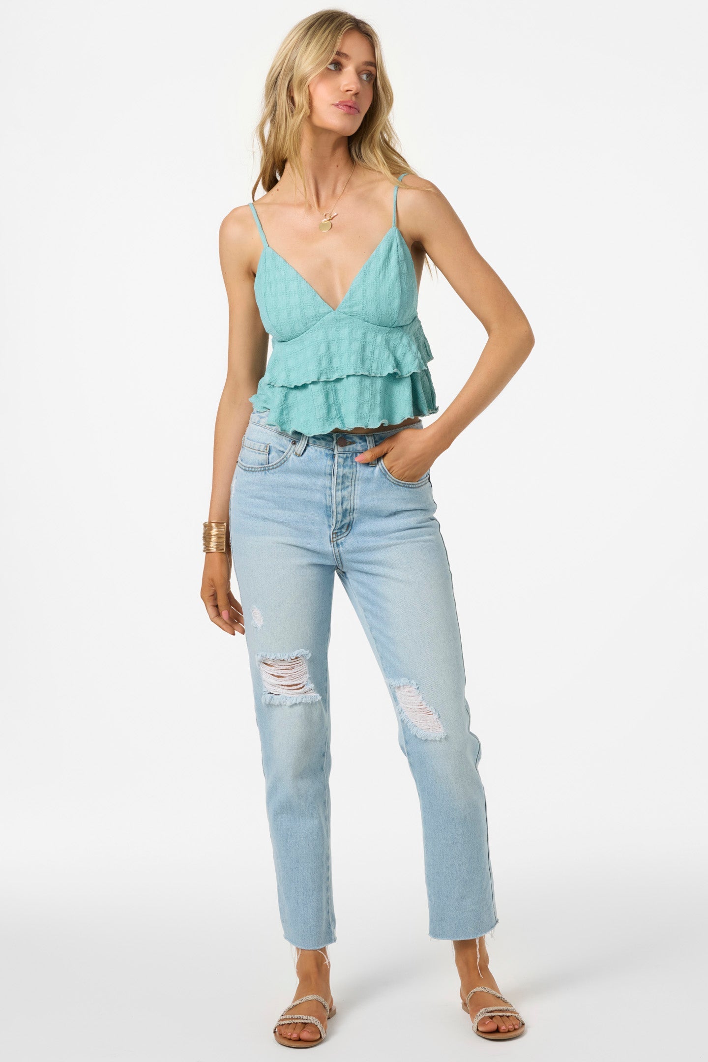 Chloey Tank Top - Nile Blue