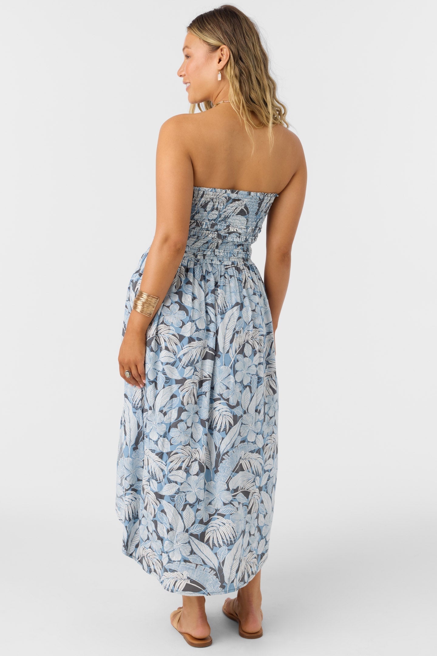 Devyn Palmetto Floral Midi Dress - Slate