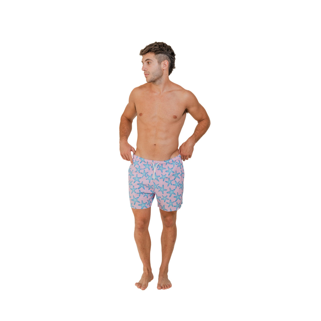 Classic Swim Shorts with Compression Liner - Starfish