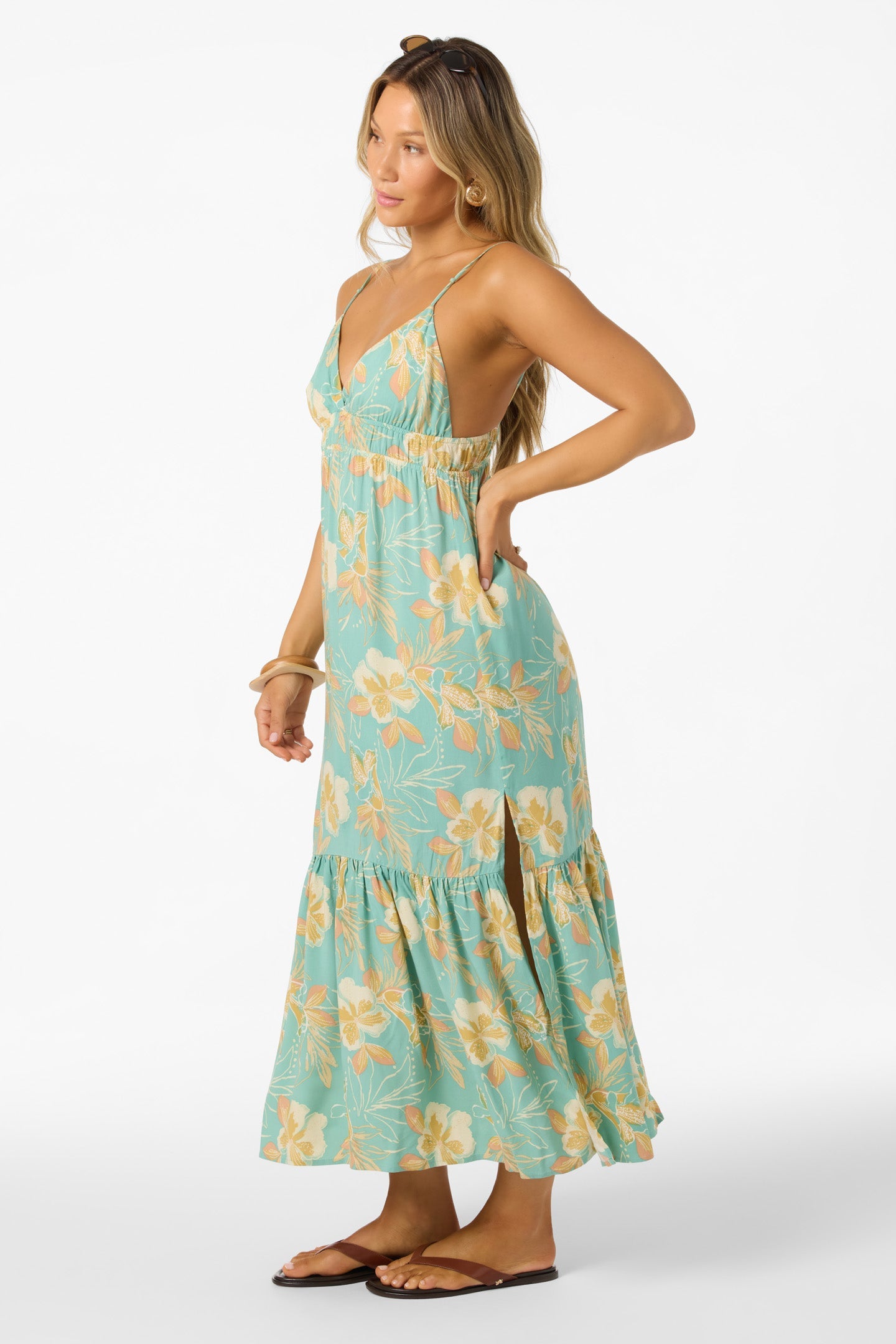 Julez Tiki Midi Dress - Green