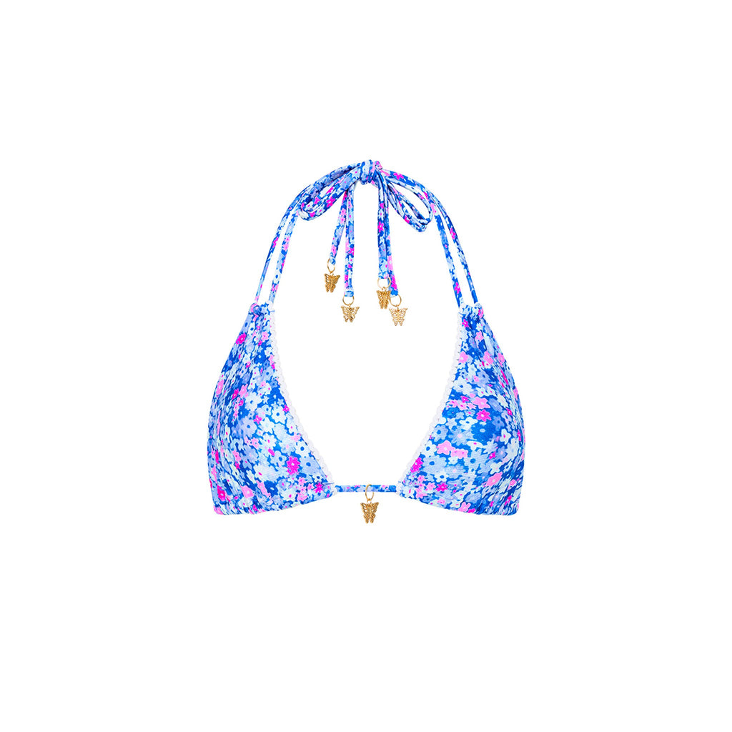 Halter Bralette Top - Purple Pearls