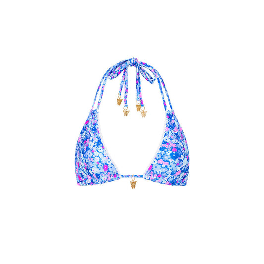 Halter Bralette Top - Purple Pearls Shimmer