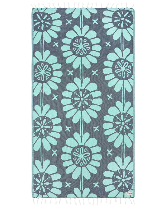 Turkish Towel - Calico (Florida Teal)