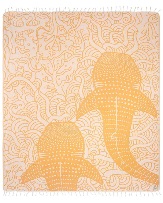 XL Turkish Towel - Whale Shark (Sunflower)
