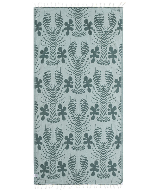 Zipper Pocket Turkish Towel - Lumen (Teal)
