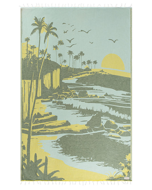 Large Turkish Towel - Cliffside (Mint)