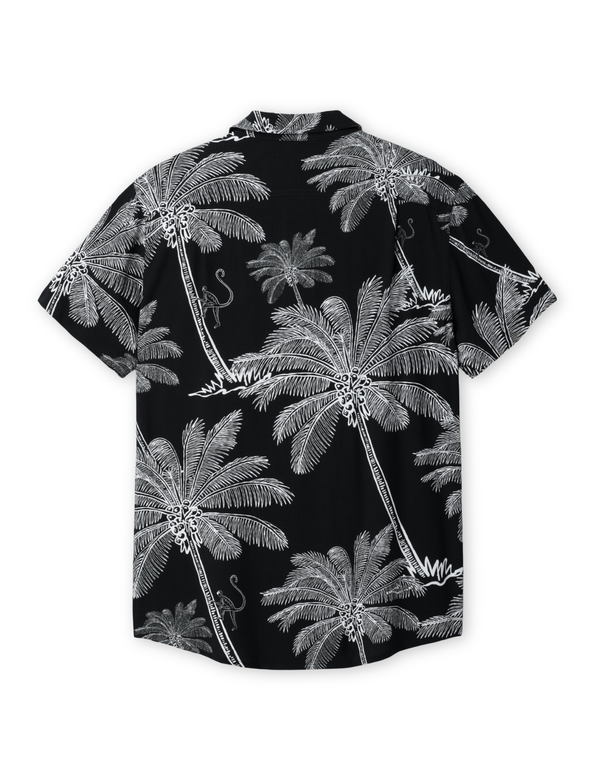 Night Hawk Short Sleeve Button-Down Shirt - The Canopies Are Alive (Black)