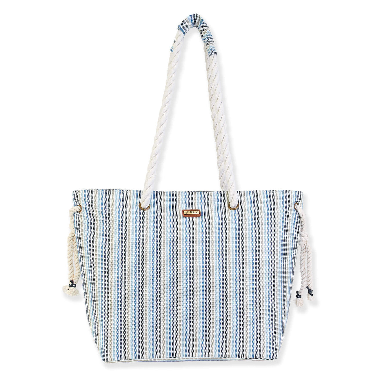 Shoulder Tote with Accent Handle - Blue