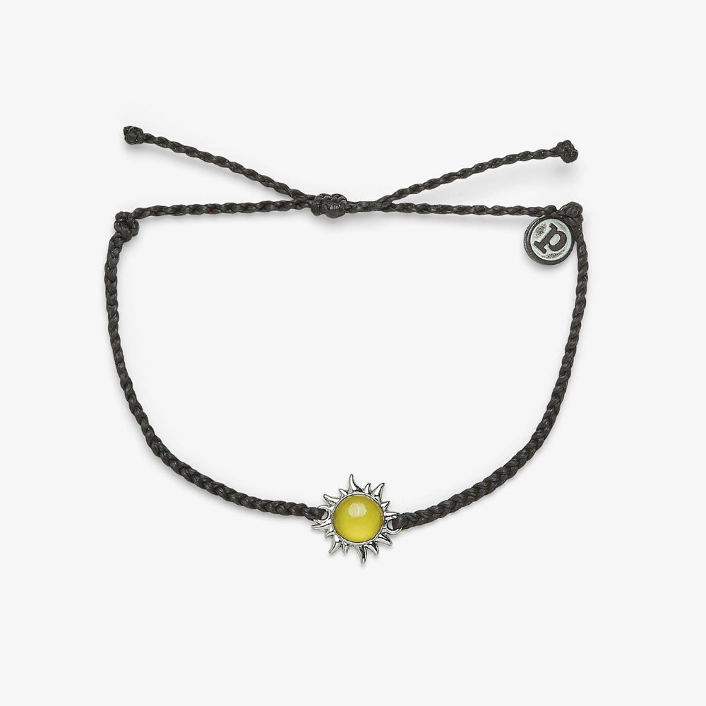 Charm Bracelet - Celestial Sun - Silver - Black