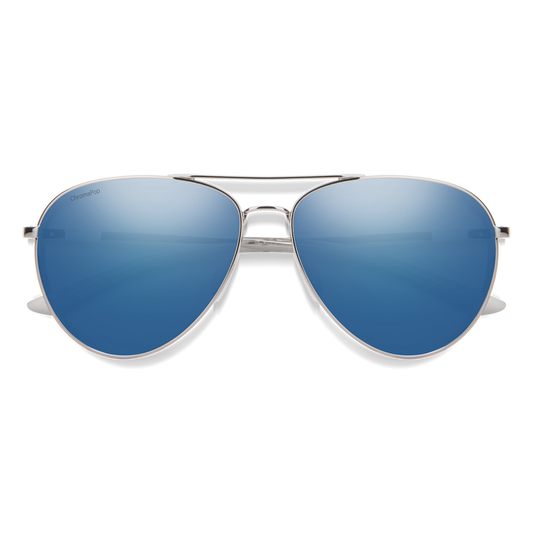 Smith Sunglasses - Layback - Silver/ChromaPop Polarized Blue Mirror