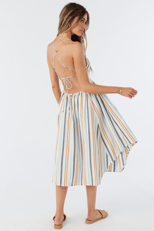 Gerri Stripe Midi Coverup Dress