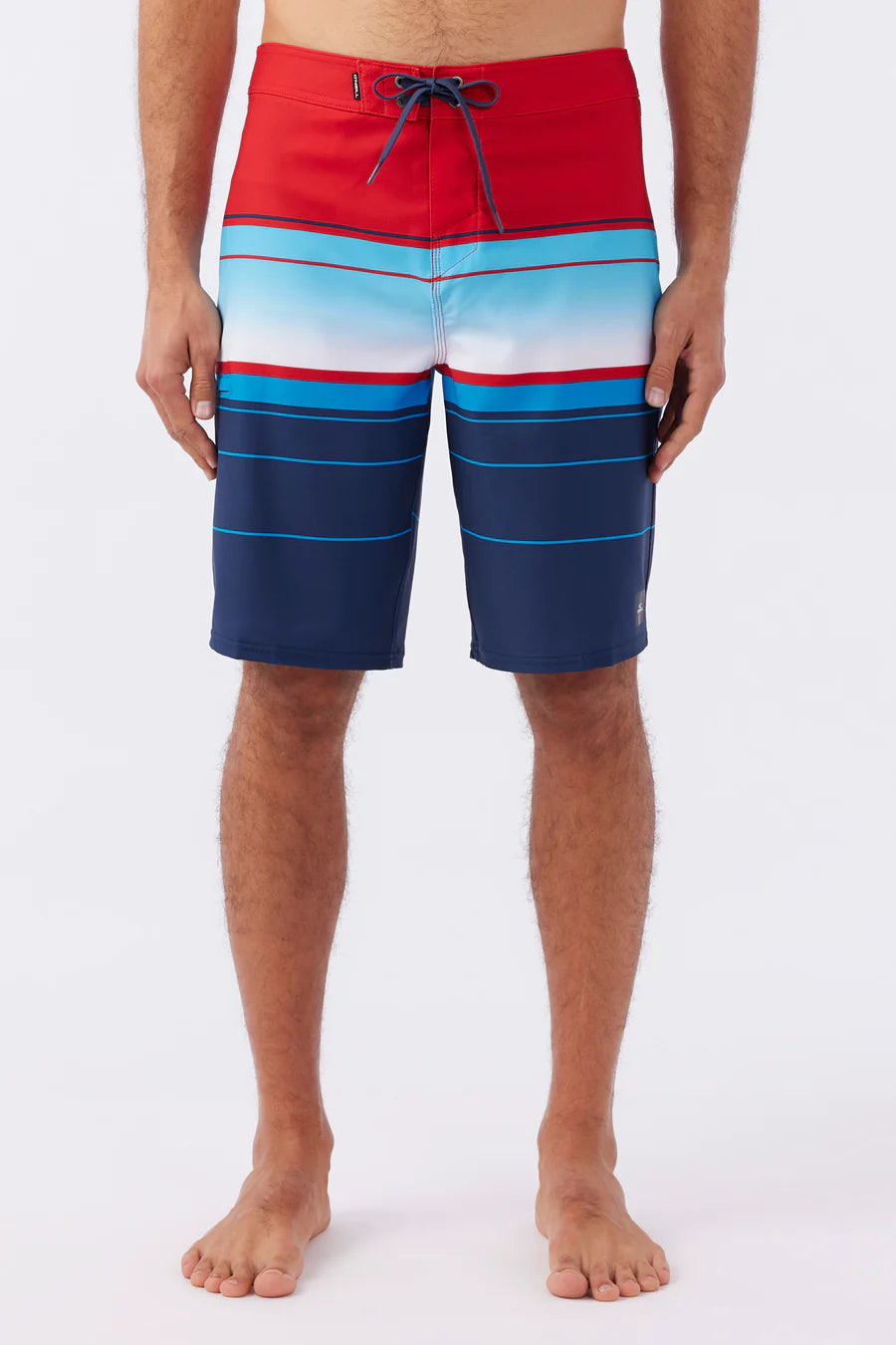 Red white and 2025 blue board shorts
