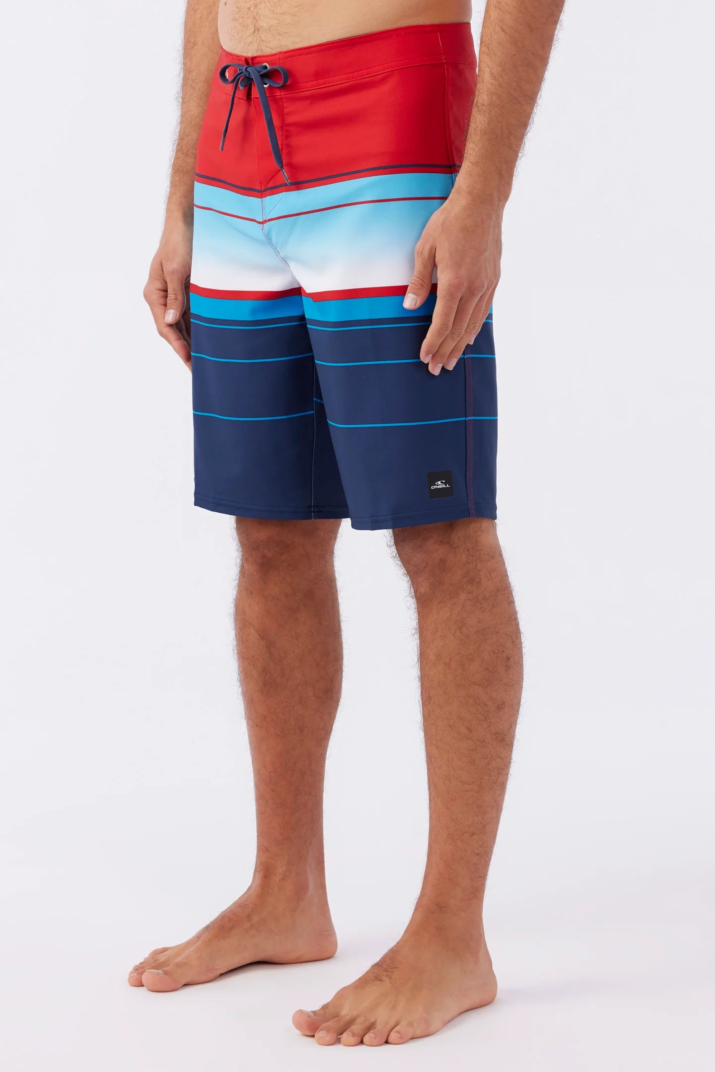 Hyperfreak Heat Stripe 21" Board Shorts - Red/White/Blue