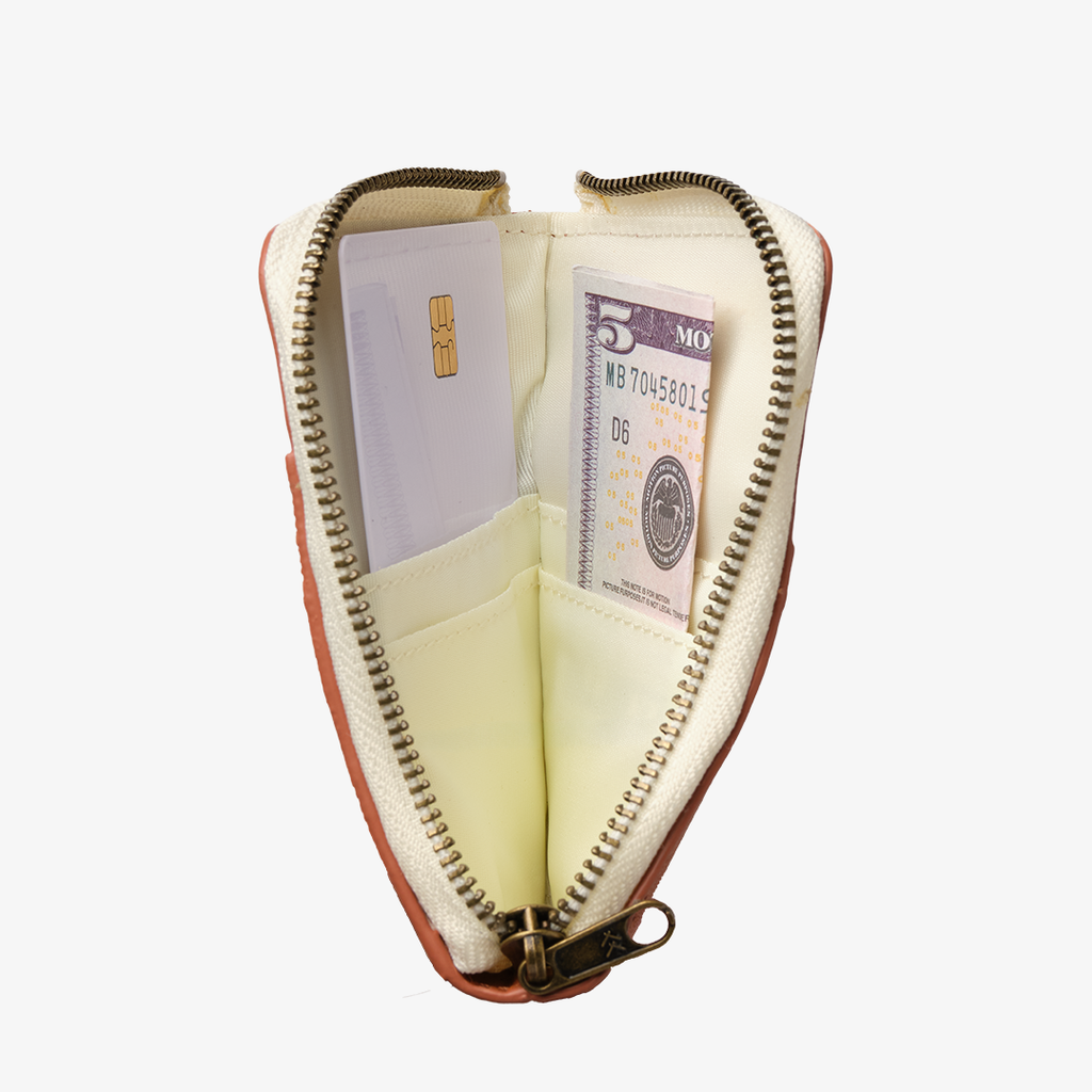 Leather Zip Wallet - Coral Crush