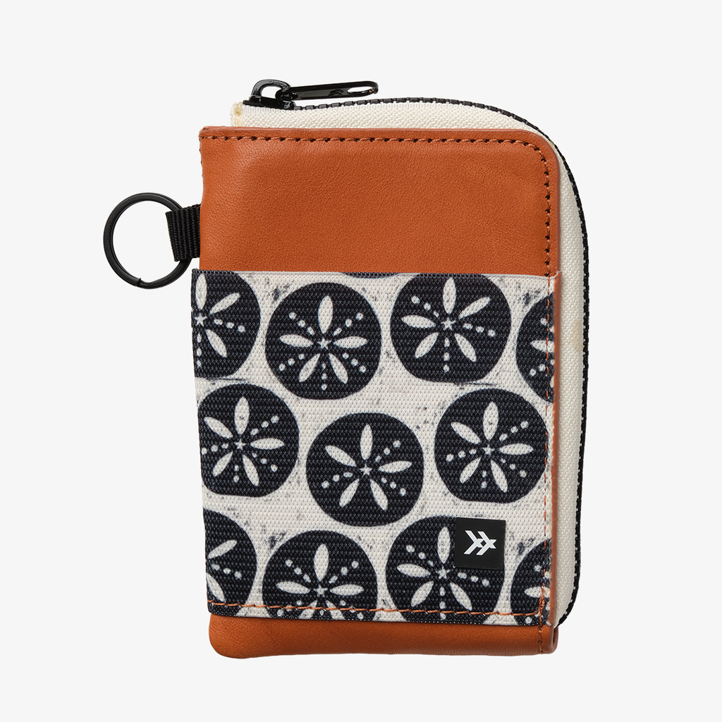Leather Zip Wallet - Sand Dollar (Black)