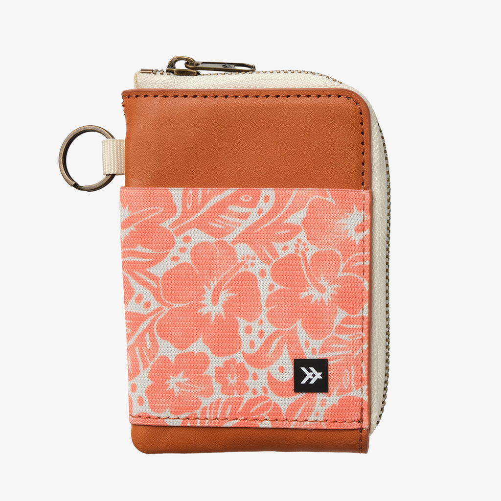 Leather Zip Wallet - Coral Crush